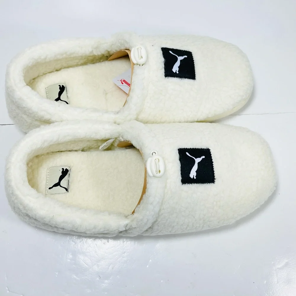 Men's Puma Tuff Mocc Sherpa Slippers Men’s‎ Size 9 Cream.